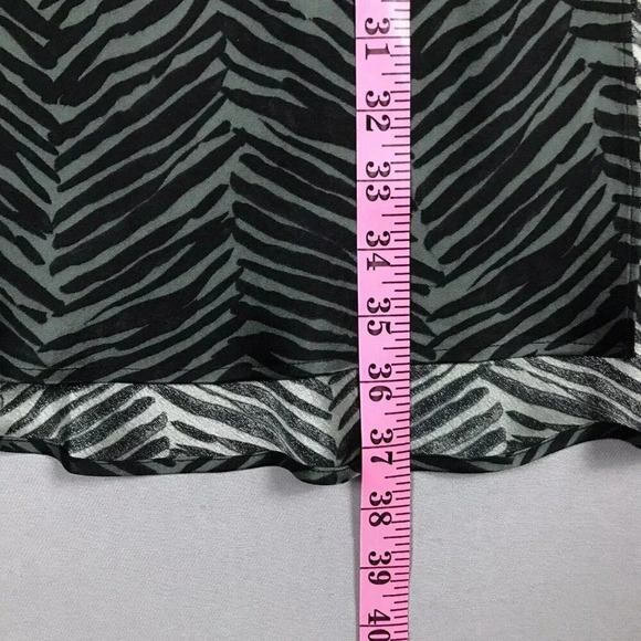 $299 ANINE BING Dolly Silk Skirt Zebra Print Size XS Midi Slit Willow Green Gray - Picture 14 of 16